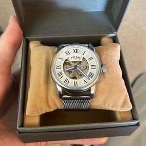 Men’s Rotary Automatic Skeleton Watch